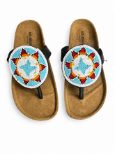 Cargar imagen en el visor de la galería, Hand-Beaded Birkenstock Sandals | Maasai-Inspired Boho Summer Slides | Kenyan Sandals | African Wear