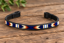 Load image into Gallery viewer, Hand-Beaded Leather Horse Browband | Artisan Horse Tack-Red Indian Art
