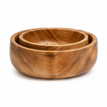 Lade das Bild in den Galerie-Viewer, Large Hand Carved Jacaranda Wood Bowl | Natural Grain Salad Serving Bowl | Display Wood Bowl | Flame Seared Bowl