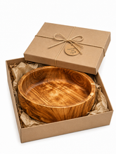 Lade das Bild in den Galerie-Viewer, Large Hand Carved Jacaranda Wood Bowl | Natural Grain Salad Serving Bowl | Display Wood Bowl | Flame Seared Bowl