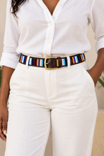 Load image into Gallery viewer, Authentic Handmade Beaded Maasai Leather Belt- Vibrant Stripes
