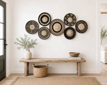 Lade das Bild in den Galerie-Viewer, Set of 7 African Handwoven Wall Decor Baskets | Zimbabwe Tonga/ Binga Baskets | Rustic Decor |African Wall Decor Set (30-45cm) Wind