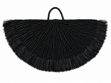 Charger l'image dans la galerie, Handwoven Sisal Decorative Fan Wall Decor, Black African Wall Art, Natural Fiber Boho Decor, Woven Fan Tapestry, Japandi Decor -BLACK