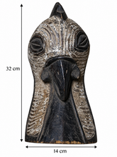 Charger l'image dans la galerie, Ancient Rooster Head Tribal African Wood Mask | Antique Hand-Carved Tribal Art| Ancient Patina Mask