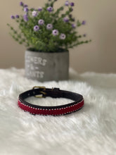 Load image into Gallery viewer, Pastel Red Handmade Maasai Kenyan Beaded Dog Collars