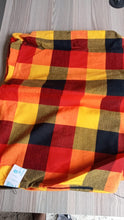 Load image into Gallery viewer, Orange Black and Yellow Maasai Blanket / Masai Shukas