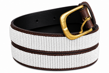 Load image into Gallery viewer, Authentic Handmade Beaded Maasai Leather Belt-All White