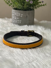 Load image into Gallery viewer, Sunshine Yellow Handmade Masai Kenyan Dog Collar