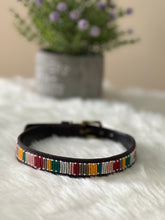 Load image into Gallery viewer, Pastel Rainbow Handmade Masai Kenyan Dog Collar