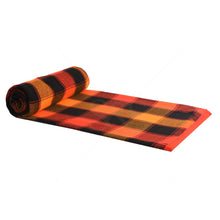Load image into Gallery viewer, Orange Black and Yellow Maasai Blanket / Masai Shukas