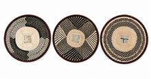 Lade das Bild in den Galerie-Viewer, Set of 3 Handwoven Tonga Wall Decor | Natural Straw Decor | rustic | Farmhouse | Scandinavian Decor| (33-35cm)