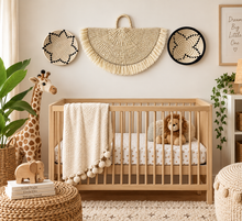 Load image into Gallery viewer, Handwoven Sisal Fan and Basket Wall Decor, White African Boho Art (Set of 3)