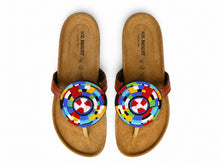 Lade das Bild in den Galerie-Viewer, Hand Beaded Kenyan Sandals | Maasai-Inspired Boho Summer Slides | Kenyan Sandals | African Wear | Tropical Holiday | Cork Sole