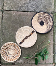 Load image into Gallery viewer, A set of 3 Boho Handwoven Wall Baskets /African Wall Baskets / Wall Decor /African Wall Decor - Free Express Shipping