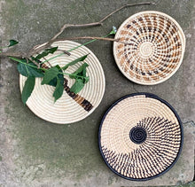 Load image into Gallery viewer, A set of 3 Boho Handwoven Wall Baskets /African Wall Baskets / Wall Decor /African Wall Decor - Free Express Shipping