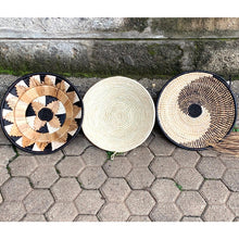 Load image into Gallery viewer, A set of 3 Boho Handwoven Wall Baskets /African Wall Baskets / Wall Decor /African Wall Decor - Free Express Shipping