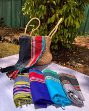 Charger l&#39;image dans la galerie, Handmade Kikoy (Kikoi) Hammam Towel | Lightweight Cotton Beach &amp; Bath Wrap
