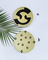 Paniers en sisal du Rwanda pour la décoration de la pièce ou du mur /Paniers tissés -30 cm (12 pouces) de large