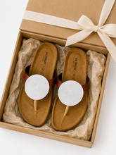 Load image into Gallery viewer, Hand Beaded Kenyan  Sandals | Maasai-Inspired Boho Summer Slides | Kenyan Sandals | African Wear | Tropical Holiday | Cork Sole | White Birkenstock Sandals
