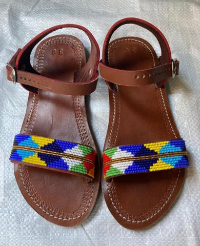 Handmade Maasai Beaded Slippers/ Thongs/ Sandals -Walkers
