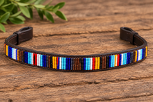 Load image into Gallery viewer, Hand-Beaded Leather Horse Browband | Artisan Horse Tack-Colour Trooping
