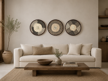 Lade das Bild in den Galerie-Viewer, Set of 3 Handwoven Tonga Wall Decor | Natural Straw Decor | rustic | Farmhouse | Scandinavian Decor| (33-35cm)
