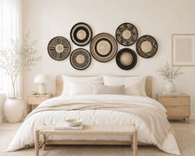Lade das Bild in den Galerie-Viewer, Set of 7 African Handwoven Wall Decor  Baskets | Zimbabwe Tonga/ Binga Baskets | Rustic Decor |African Wall Decor Set (30-45cm) Wind
