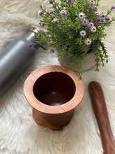 Load image into Gallery viewer, Handmade Olive Wood Mortar and Pestle | Rustic Herb and Spice Grinder
