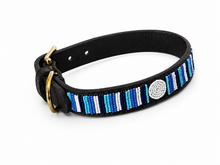 Load image into Gallery viewer, Handmade Beaded Kenyan Dog Collar | Authentic Maasai Pet Collar | Artisan Collar | Blue and White  | Africa Pet Accessory
