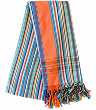 Cargar imagen en el visor de la galería, Authentic Kikoi Shawl | Traditional Kenyan Cotton Sarong &amp; Beach Wrap | Hammam Towel-Striped
