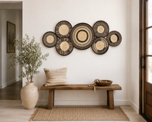 Charger l'image dans la galerie, Set of 7 African Handwoven Wall Decor  Baskets | Zimbabwe Tonga/ Binga Baskets | Rustic Decor |African Wall Decor Set (30-45cm) Earth
