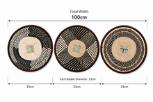 Lade das Bild in den Galerie-Viewer, Set of 3 Handwoven Tonga Wall Decor | Natural Straw Decor | rustic | Farmhouse | Scandinavian Decor| (33-35cm)
