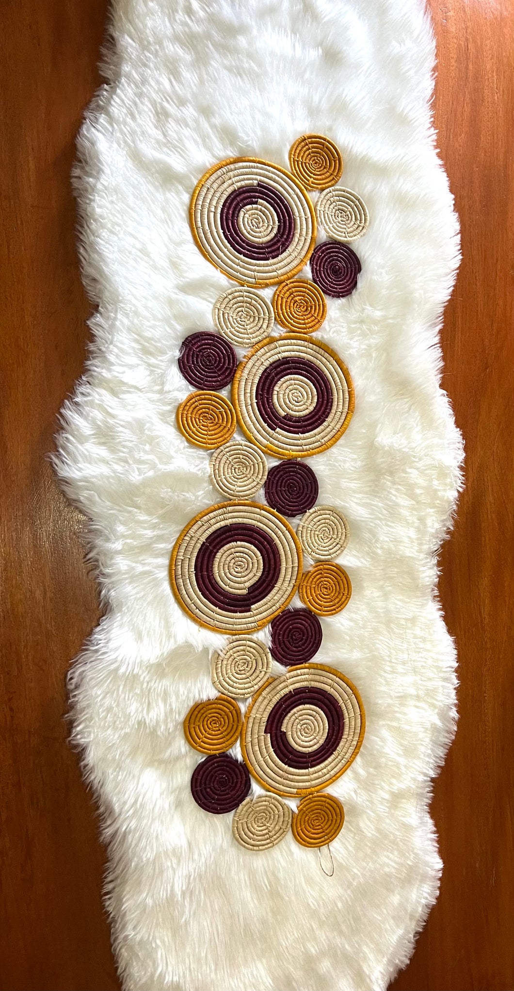 Orange Circle Chain Wall Hanging Decor / Farmhouse Decor