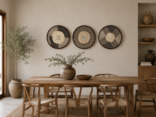 Lade das Bild in den Galerie-Viewer, Set of 3 Handwoven Tonga Wall Decor | Natural Straw Decor | rustic | Farmhouse | Scandinavian Decor| (33-35cm)
