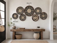 Charger l'image dans la galerie, Set of 7 African Handwoven Wall Decor  Baskets | Zimbabwe Tonga/ Binga Baskets | Rustic Decor |African Wall Decor Set (30-45cm) Wind
