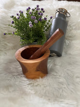 Load image into Gallery viewer, Handmade Olive Wood Mortar and Pestle | Rustic Herb and Spice Grinder
