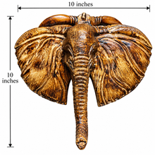 Load image into Gallery viewer, Hand Carved Elephant Head Wall Decor, African Wood Elephant Plaque, Rustic Boho Home Decor, Tribal Wall Art, Entryway Door Decor, Gift
