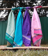 Charger l&#39;image dans la galerie, Handmade Kikoy (Kikoi) Hammam Towel | Lightweight Cotton Beach &amp; Bath Wrap
