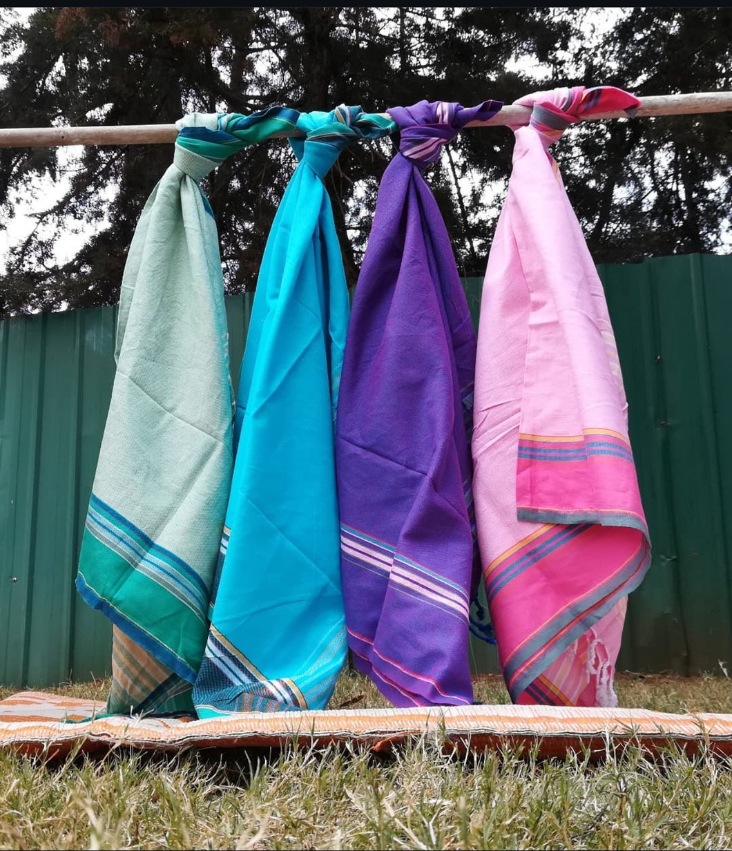 Handmade Kikoy (Kikoi) Hammam Towel | Lightweight Cotton Beach & Bath Wrap