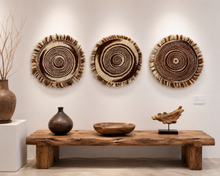 Charger l'image dans la galerie, Set of 3 Handwoven Sisal Wall Decor| African Art | Japandi | Scandinavian Decor Rustic
