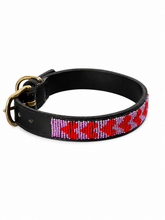 Charger l'image dans la galerie, Handmade Beaded Kenyan Dog Collar | Authentic Maasai Pet Collar | Artisan Collar | Pink Dog Collar
