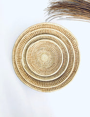 A set of 4 African Wall Baskets /Assorted Woven Wall Baskets / African Wall Decor /Boho Wall Baskets - Free Express Shipping