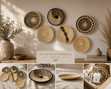 Load image into Gallery viewer, Wall Hanging Baskets / Hand Woven Wall Decor / Natural Living Room Decor-SET OF 6 -Free Shipping
