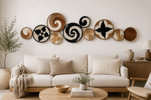 Load image into Gallery viewer, Set of 10 Handwoven Sisal Baskets | African Wall Art | Boho Japandi Decor | Rwanda Baskets
