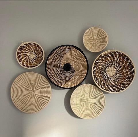 Wall Decor Basket Set of 6 /Wall Hanging African Baskets