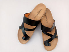 Men Birkenstock Beaded Sandals/ Cork Slippers-Black