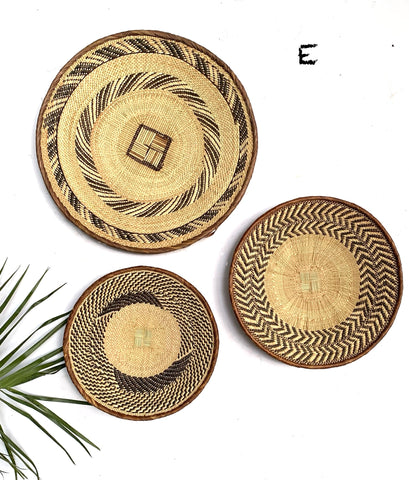 A Set of 3  Wall Decor Baskets / Tonga Baskets - FREE SHIPPING
