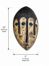 Load image into Gallery viewer, Antique Three-Faced African Mask |  Vintage African Art |  Tribal Masks | Primitive Art
