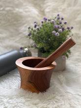 Load image into Gallery viewer, Handmade Olive Wood Mortar and Pestle | Rustic Herb and Spice Grinder
