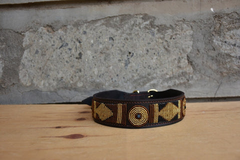 Maasai Earth Coloured Dog Collars / Belts / Leash / Matching Bracelet